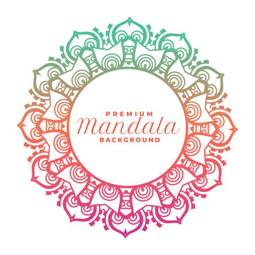colorful mandala frame design with text space