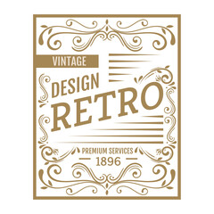 design retro golden label