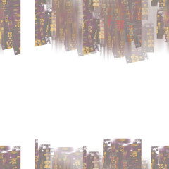 Isolated abstract transparent glitch art texture element.