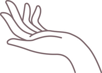hand helping element line art illustration