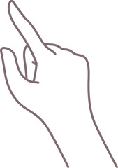 pointing hand element gesture outline illustration