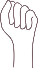 Obraz premium fist handful hand element and quiet gesture line art illustration