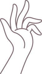 aesthetic hand model element outline illustration