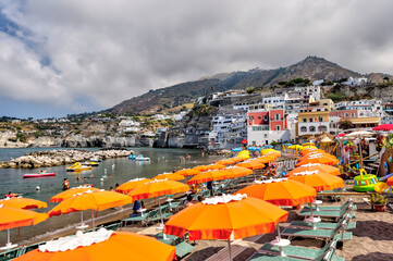 Landscape views in the small beach village of Sant' Angelo on the island of Ischia in Italy
