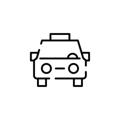 Cab, Taxi, Travel, Transportation Dotted Line Icon Vector Illustration Logo Template. Suitable For Many Purposes.