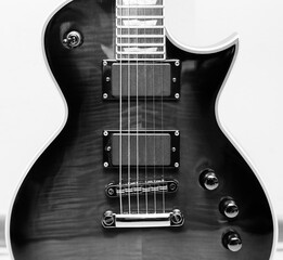 Black and white electric gutar body