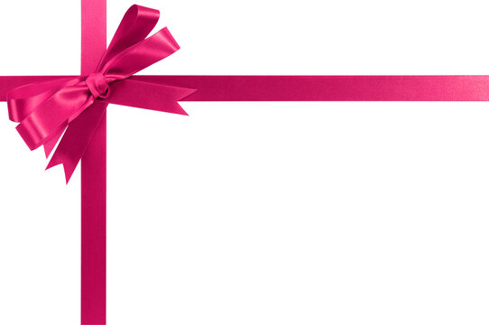 Shocking Pink Gift Ribbon Bow Isolated On White Background Verti Stock  Photo - Download Image Now - iStock