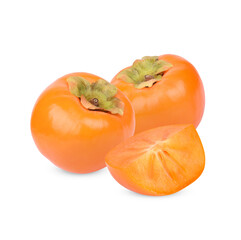 Persimmon fruit isolated on transparent background (.PNG)