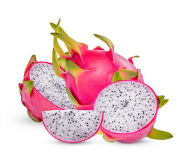 Dragon fruits isolated on transparent background (.PNG)
