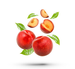 Fresh Red plum isolated on transparent background (.PNG)