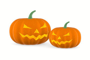 halloween pumpkin on white background. Isolated 3D illustration