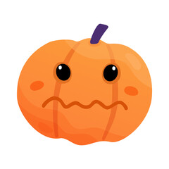 Pumpkin character. Angry pumpkin. Emotions of vegetables for autumn design. Halloween Clip Art