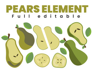 VECTOR PERAS FRUTA OTOÑAL