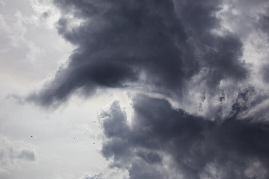 Black and white cloudy sky