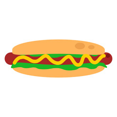 Hotdog cartoon flat illustration