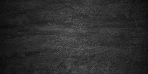 Dark Black stone concrete grunge texture background anthracite panorama. Panorama dark grey black slate background or texture.	
