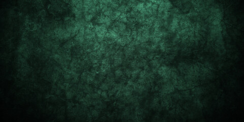 Backdrop vintage green stone grunge concrete cement blackboard chalkboard wall floor texture. Black anthracite dark green grunge old texture panorama backdrop background.