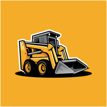 recommend clip art: skid steer bulldozer heavy construction equipment vector