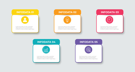 Business infographic design template with icons and 5 options or steps