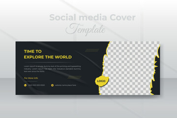 Holiday social media cover design or web banner post template