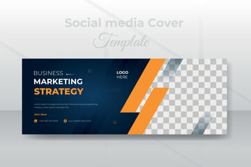 Digital marketing social media cover design or corporate business banner template