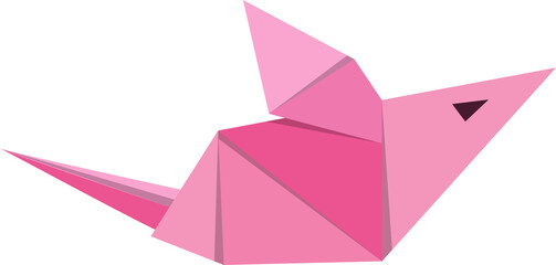 Paper animals.Origami animals made of paper in origami technique.Cartoon geometric wild animal shaped figures vector set.