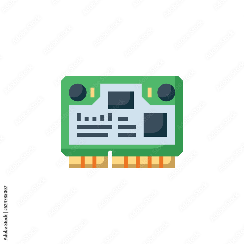 Poster wlan card vector icon. computer component icon flat style. perfect use for logo, presentation, websi