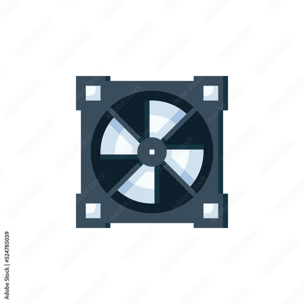 Poster computer fan vector icon. computer component icon flat style. perfect use for logo, presentation, we