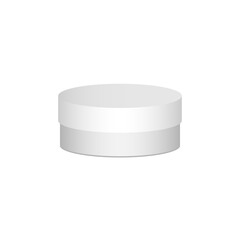 Plastic round container box package design illustration template. Round Gift Box White  On White Background Isolated. Ready For Your Design. Product Packing jpeg image jpg illustration

