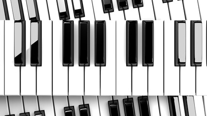 Naklejka premium Piano keyboards. 3D illustration. 