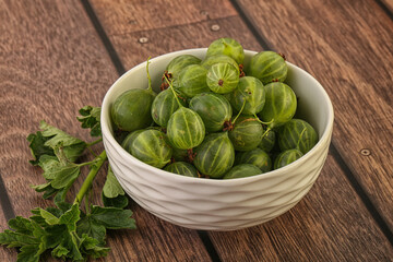 Natural ripe gooseberry heap in the bowl