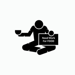 Need Work for Food Icon - Vector.  Presented in Glyph Style.    