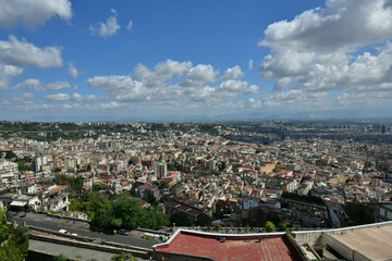 Obraz premium Panoramic view of the city of Naples from the walls of Saint 'Elmo castle, Italy.