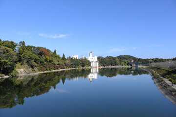 Fototapeta na wymiar 千葉県高滝湖高滝取水場の風景