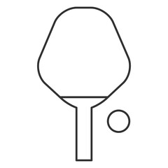 Ping pong Bet and ball Icon in outline style