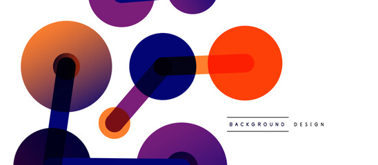 Abstract background. Round dots connected by lines. Trendy techno business template for wallpaper, banner, background or landing