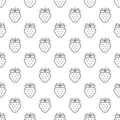 Strawberry seamless pattern background .