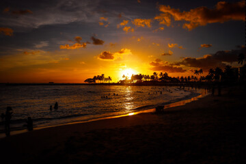 sunset on waikiki beach