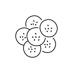 Chopped zucchini color line icon. Natural vegetable.