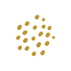 hand drawn group of gold polka dots for greeting card minimalist style decoration
