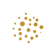 hand drawn group of gold polka dots for greeting card minimalist style decoration