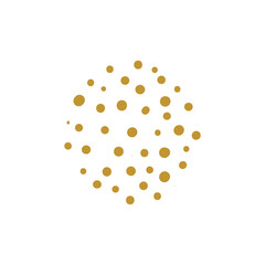 hand drawn group of gold polka dots for greeting card minimalist style decoration