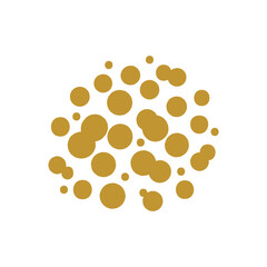 hand drawn group of gold polka dots for greeting card minimalist style decoration