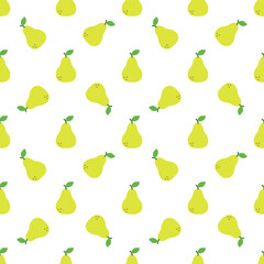 Cartoon pear seamless pattern background.