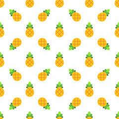 Cartoon pineapple seamless pattern background.