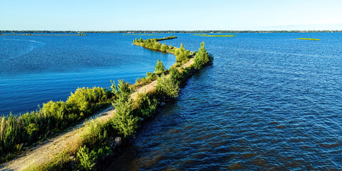 View of a breakwall on the fox river
