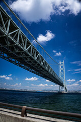 Fototapeta na wymiar 世界最大級吊り橋　明石海峡大橋
