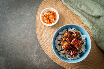 eel rice bowl or unagi rice bowl