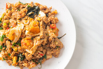 Stir Fried Minced Pork with Salted Egg