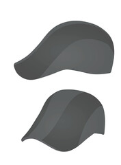 Grey beret cap. vector illustration